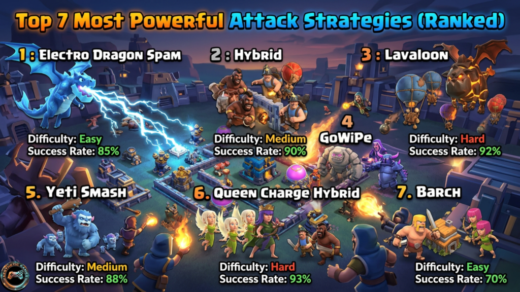Top 7 Most Powerful Attack Strategies  best army clash of clans