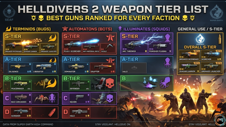 Helldivers 2 Weapon Tier List: Best Guns Ranked for Every Faction